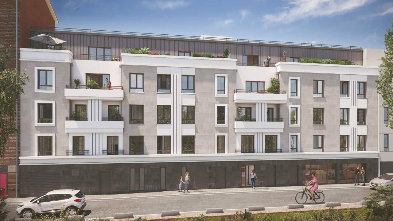 Vue 3D de la façade de la résidence