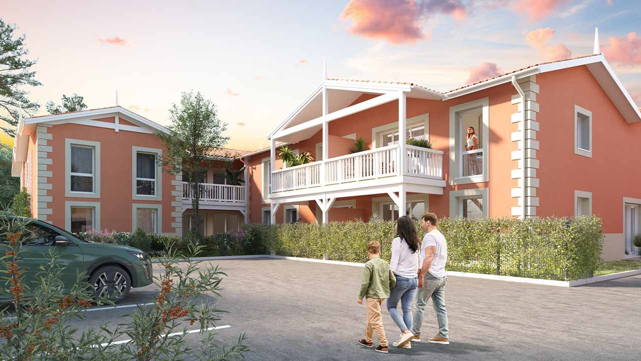 Perspective 3D de la façade de la résidence