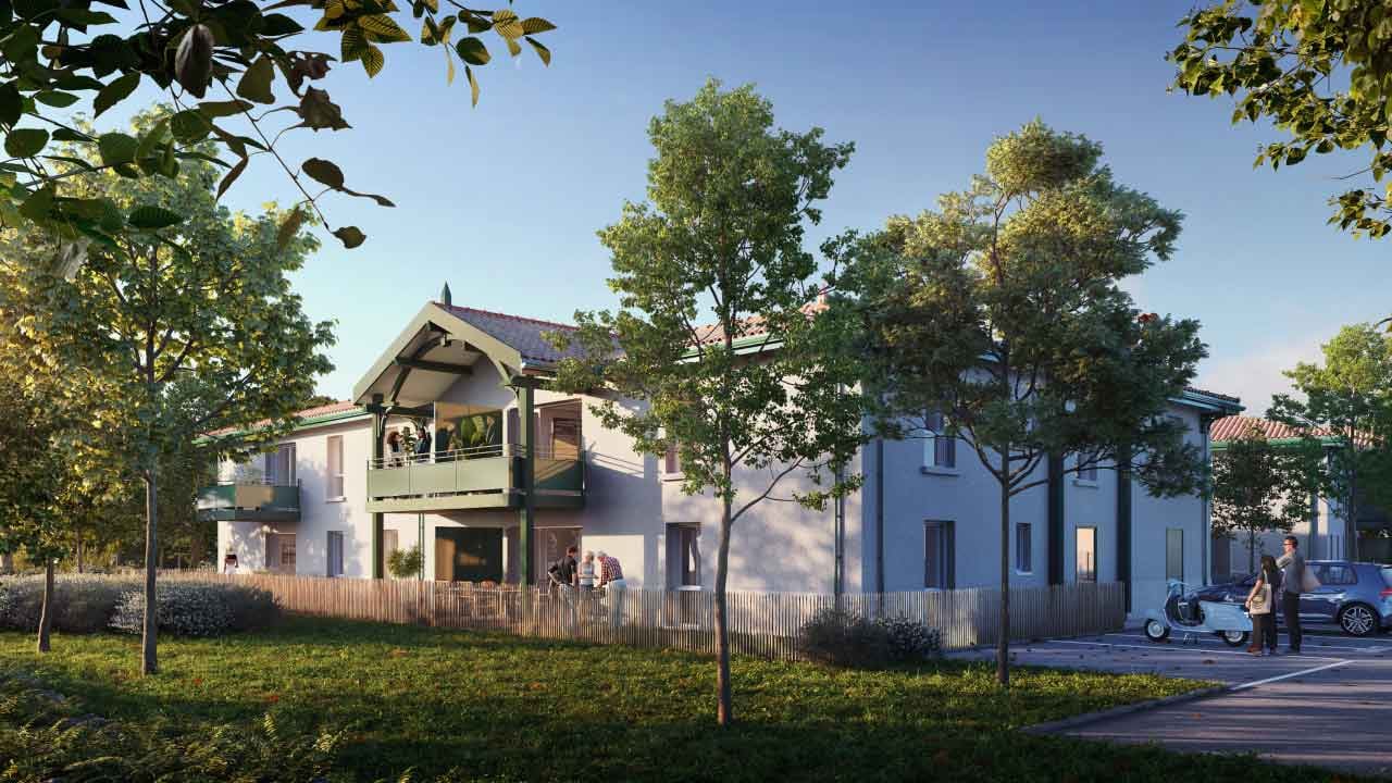 Perspective 3D de la façade de la résidence