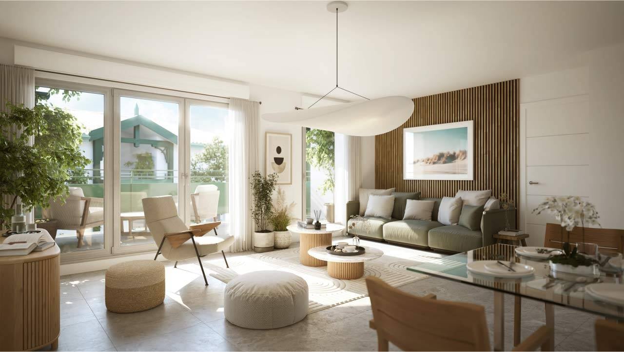 Perspective 3D d'un intérieur de la résidence