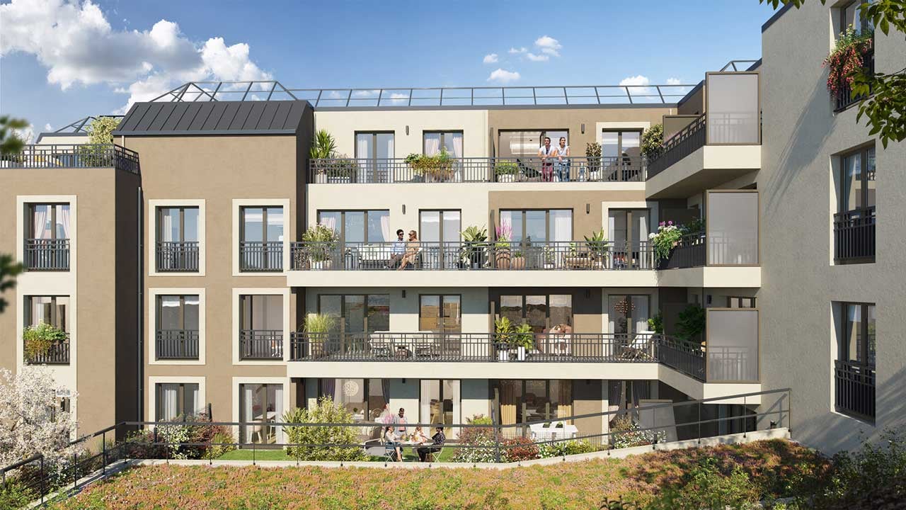 Vue 3D des espaces communs de la résidence