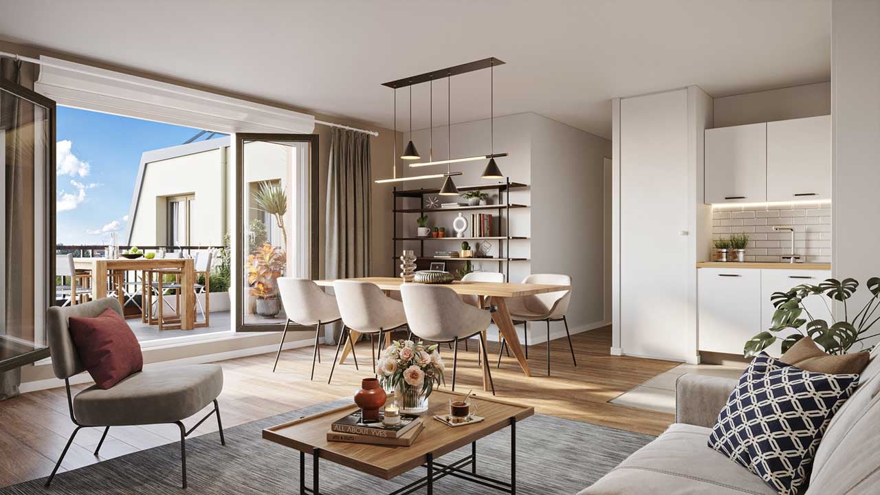 Vue 3D d'un intérieur de la résidence